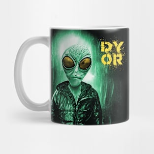 Funny Alien Gold Eye Retro Sci Fi DYOR Mug